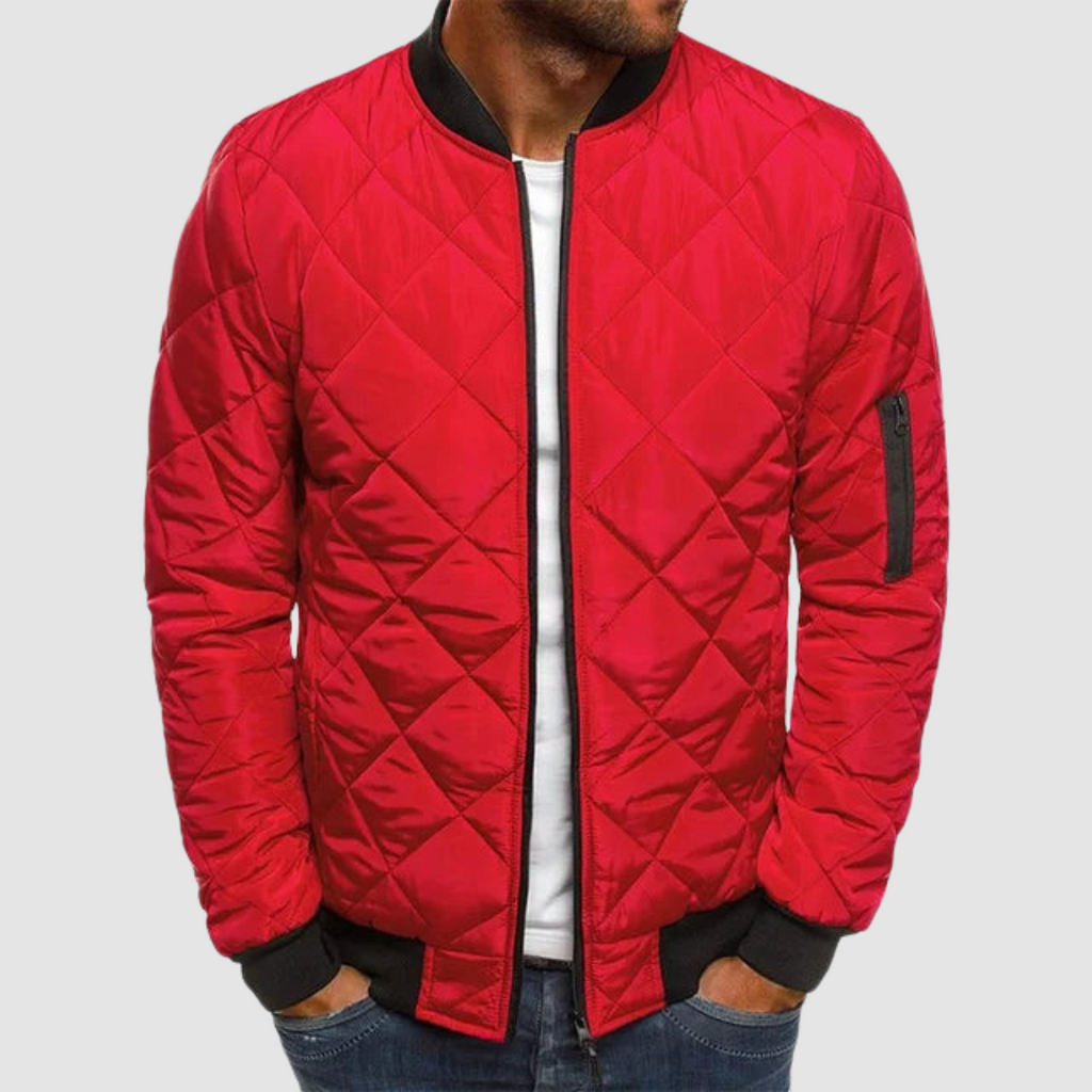 Bomber Jacket Men’s Quilted with Relaxed Fit | L&S - 5 - London-stylehouse.com