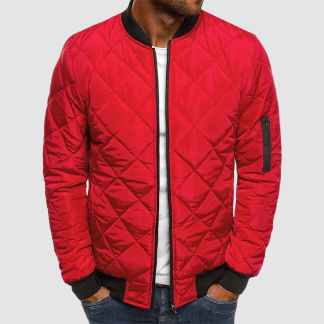 Bomber Jacket Men’s Quilted with Relaxed Fit | L&S - 5 - London-stylehouse.com