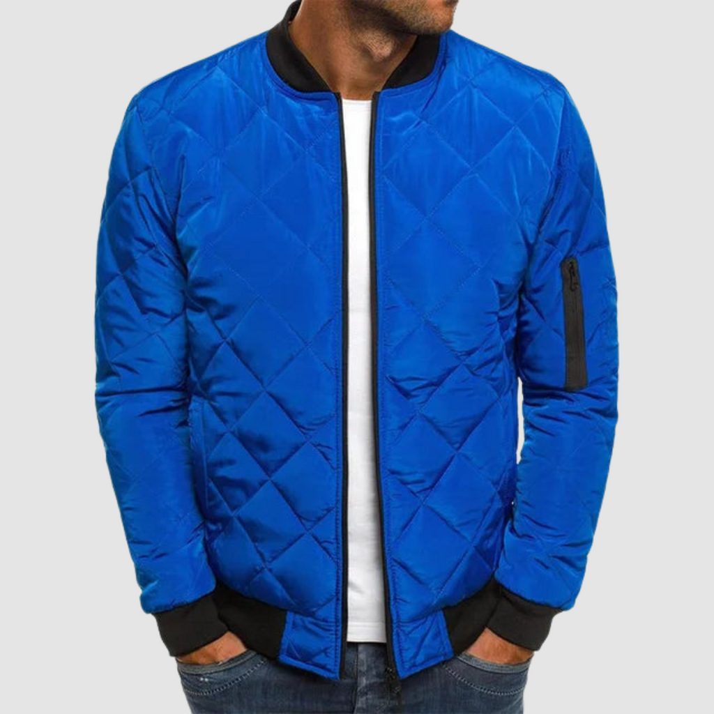 Bomber Jacket Men’s Quilted with Relaxed Fit | L&S - 6 - London-stylehouse.com