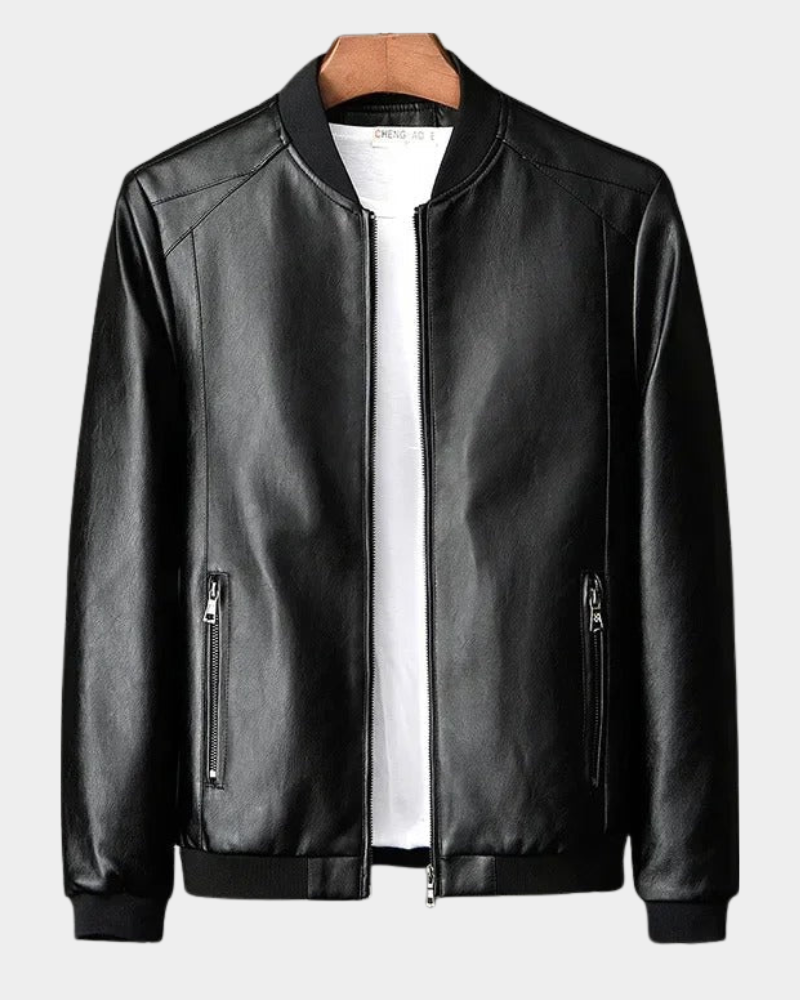 Bomber Jacket Men's Tailored Fit with Ribbed Cuffs & Zip Pockets | L&S - 1 - London-stylehouse.com