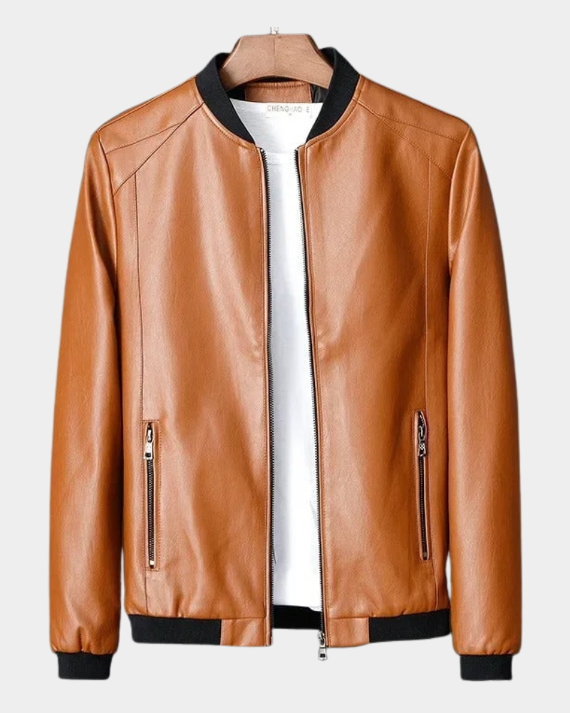 Bomber Jacket Men's Tailored Fit with Ribbed Cuffs & Zip Pockets | L&S - 3 - London-stylehouse.com