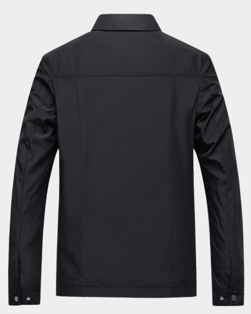 Jacket Men's Classic Fit with Zip Closure & Checked Lining | L&S - 4 - London-stylehouse.com