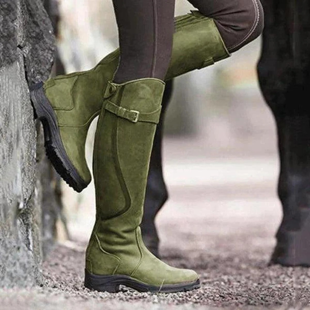 Women's high boots with rugged design + non-slip sole | L&S - 6 - London-stylehouse.com