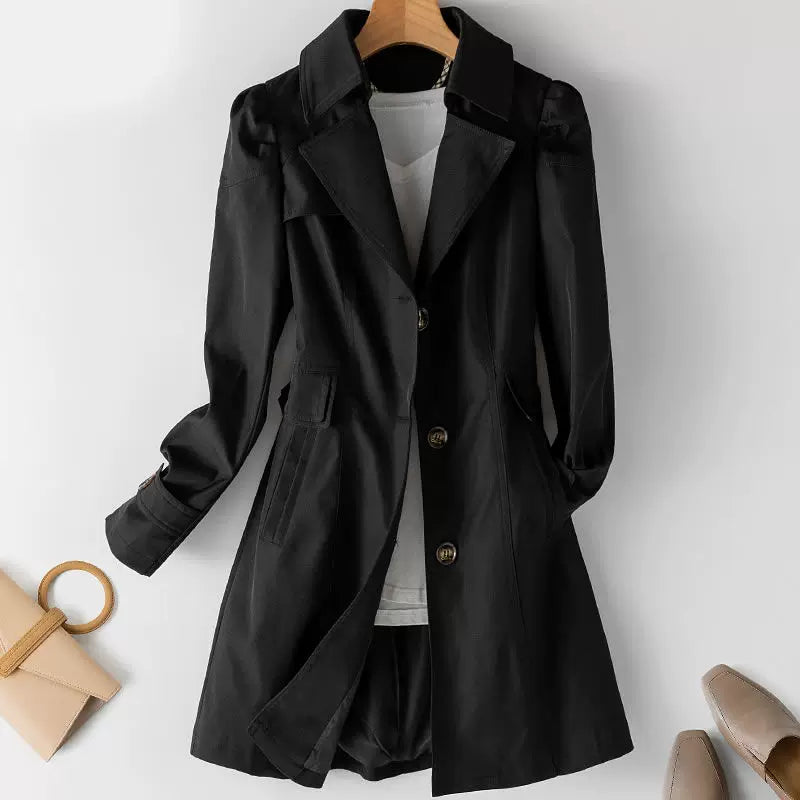 Trenchcoat Damen mit taillierter Silhouette und eleganten Knöpfen | A&B - 4 - Annoboutique