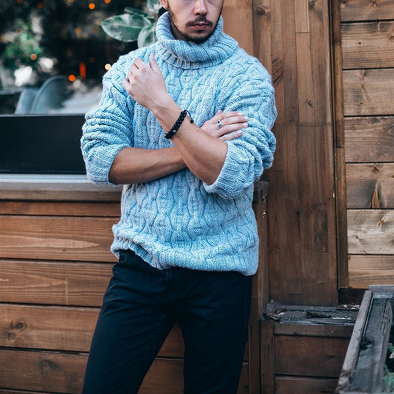 Pullover Herren mit Rollkragen und Zopfmuster | A&B - 1 - Annoboutique