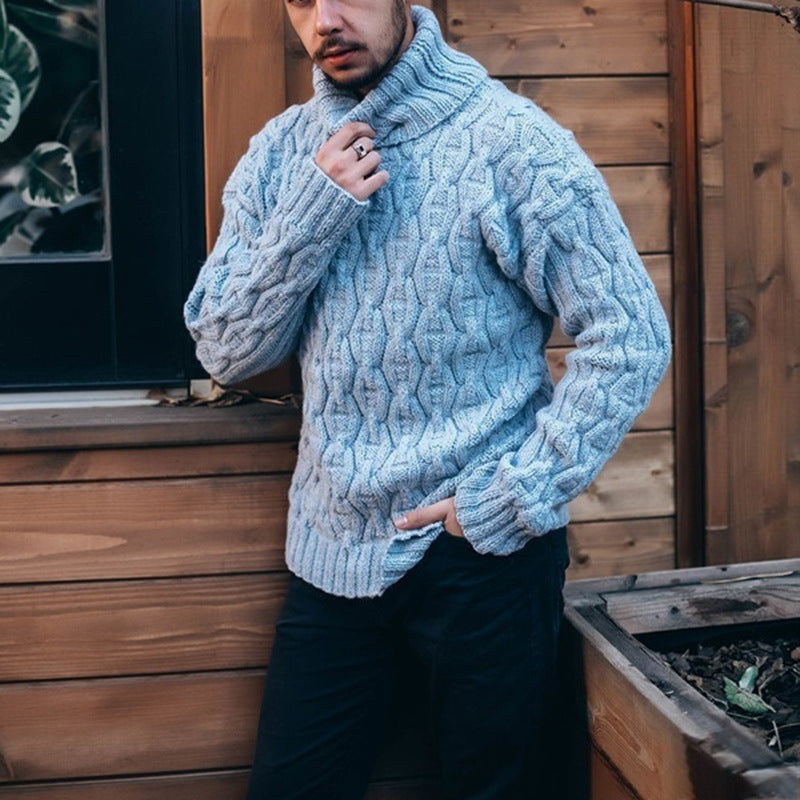 Pullover Herren mit Rollkragen und Zopfmuster | A&B - 2 - Annoboutique