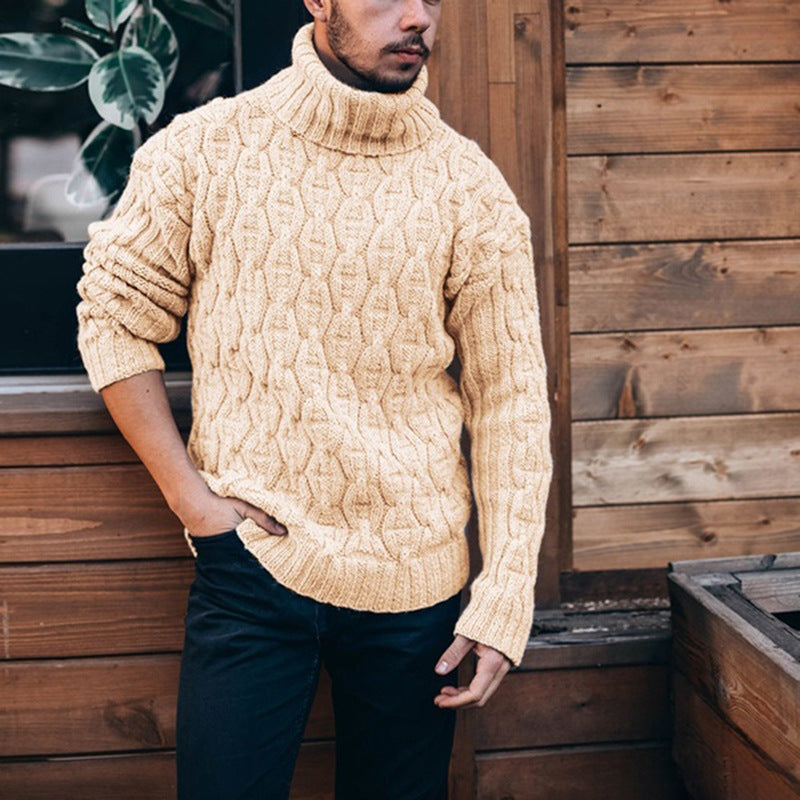 Pullover Herren mit Rollkragen und Zopfmuster | A&B - 3 - Annoboutique