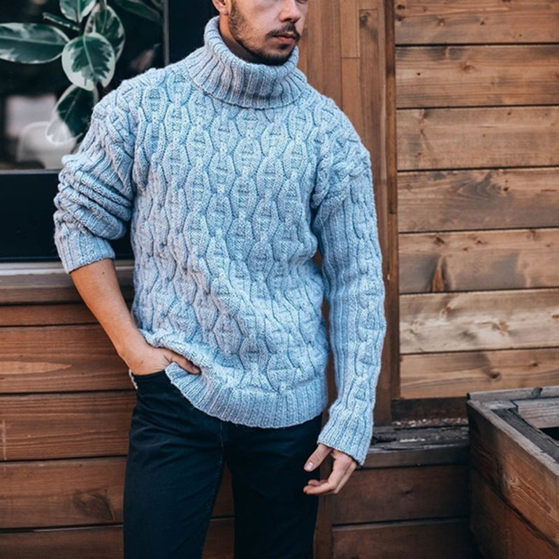 Pullover Herren mit Rollkragen und Zopfmuster | A&B - 4 - Annoboutique