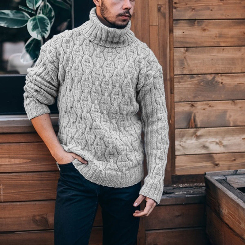 Pullover Herren mit Rollkragen und Zopfmuster | A&B - 5 - Annoboutique
