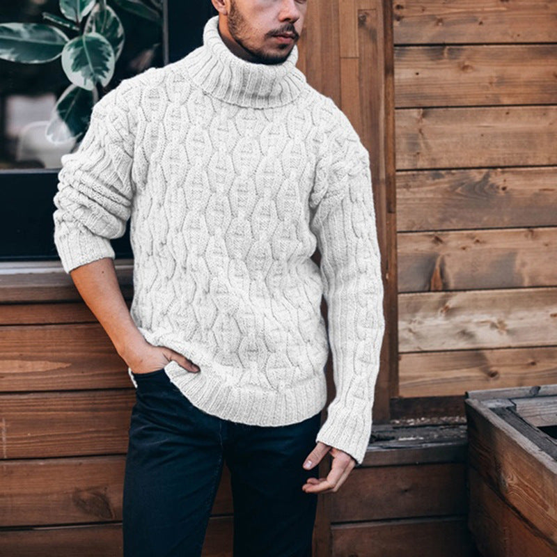 Pullover Herren mit Rollkragen und Zopfmuster | A&B - 7 - Annoboutique
