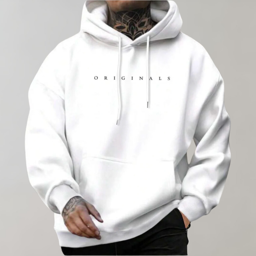 J&B Men’s Oversized Hoodie with Simple Graphic Design | L&S - 1 - London-stylehouse.com