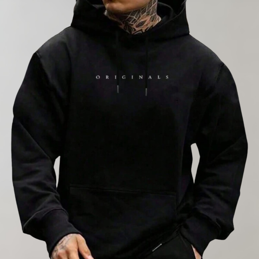 J&B Men’s Oversized Hoodie with Simple Graphic Design | L&S - 2 - London-stylehouse.com