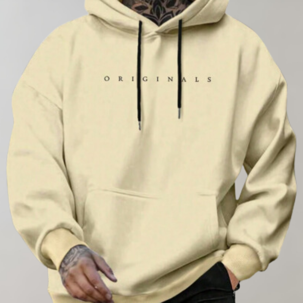 J&B Men’s Oversized Hoodie with Simple Graphic Design | L&S - 3 - London-stylehouse.com