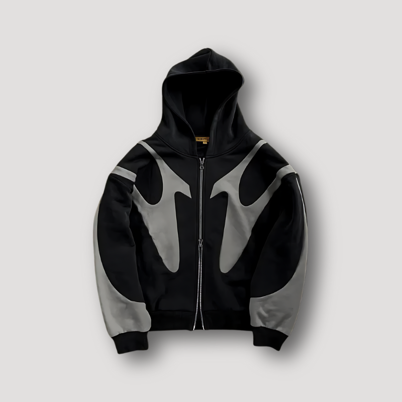 J&B Men’s Graphic Hoodie with Hood and Zip - Ideal for Leisure | L&S - 2 - London-stylehouse.com