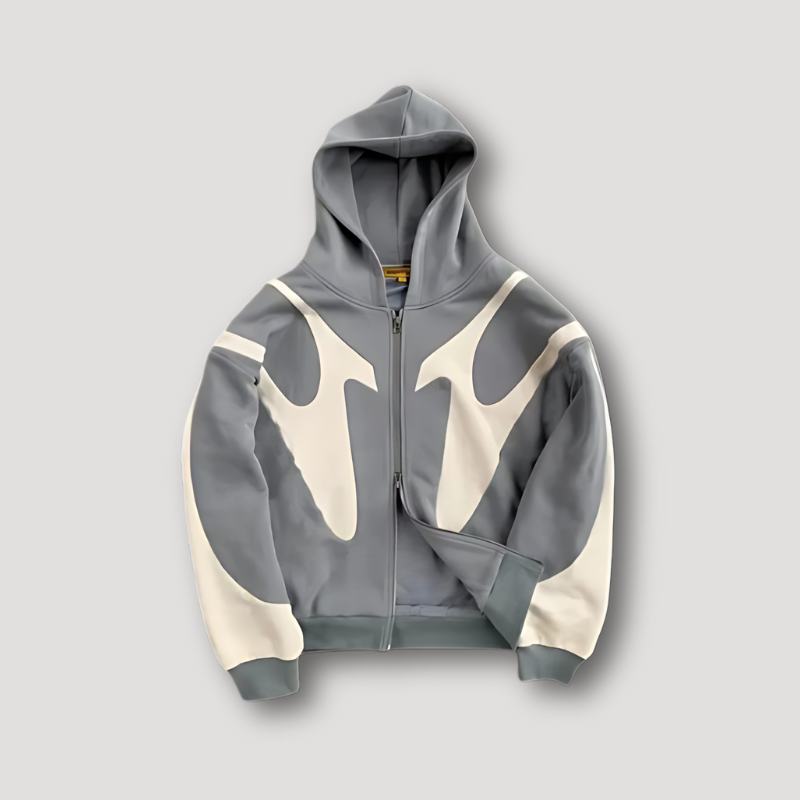 J&B Men’s Graphic Hoodie with Hood and Zip - Ideal for Leisure | L&S - 3 - London-stylehouse.com