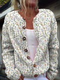 Floral Patterned Women's Cardigan with Button Front - J&B | L&S - 1 - London-stylehouse.com