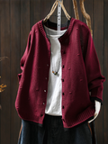 Textured Button-Up Oversized Cardigan for Women - J&B | L&S - 1 - London-stylehouse.com