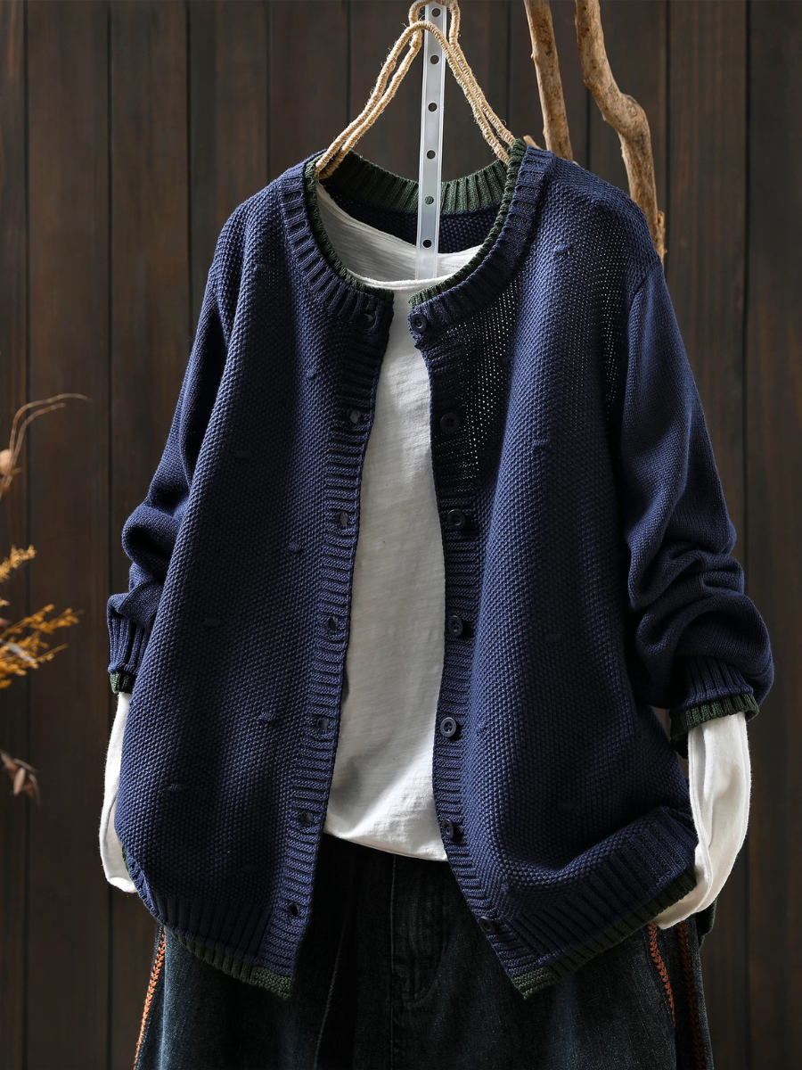 Textured Button-Up Oversized Cardigan for Women - J&B | L&S - 6 - London-stylehouse.com