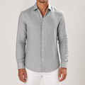 J&B Men's Textured Long Sleeve Shirt - Classic Style | L&S - 1 - London-stylehouse.com