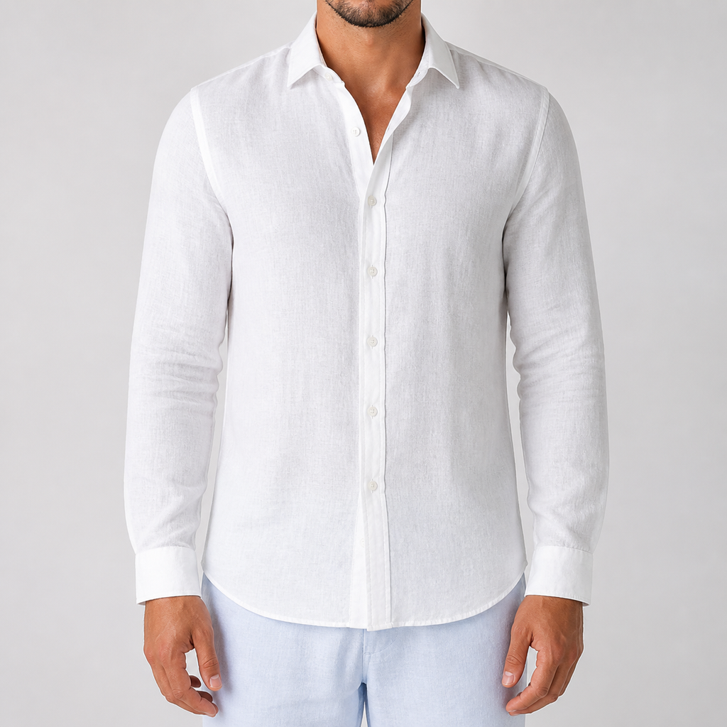 J&B Men's Textured Long Sleeve Shirt - Classic Style | L&S - 4 - London-stylehouse.com