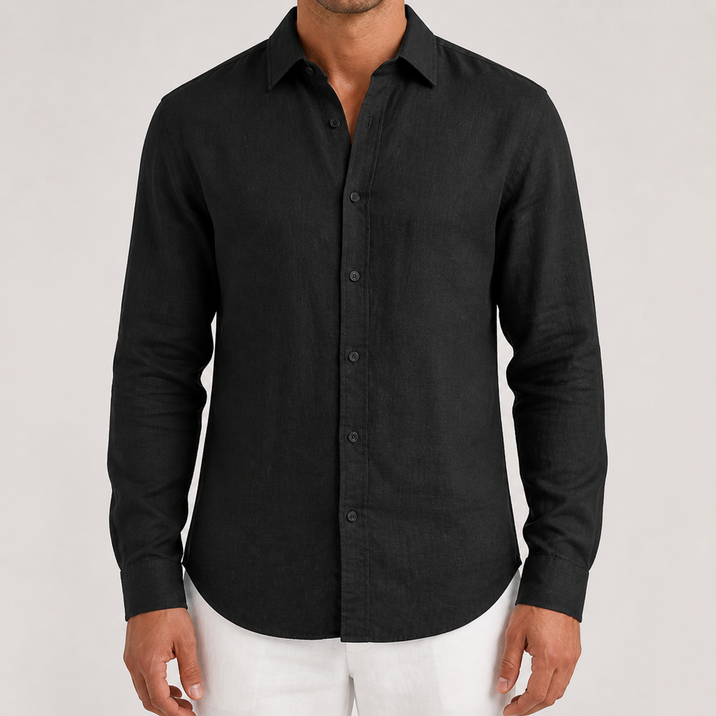 J&B Men's Textured Long Sleeve Shirt - Classic Style | L&S - 10 - London-stylehouse.com