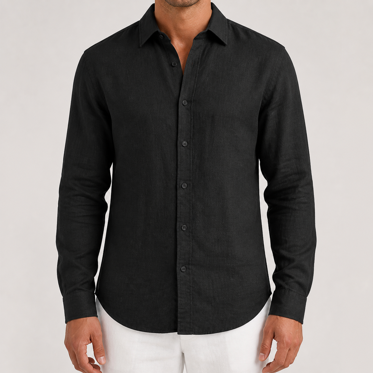 J&B Men's Textured Long Sleeve Shirt - Classic Style | L&S - 10 - London-stylehouse.com
