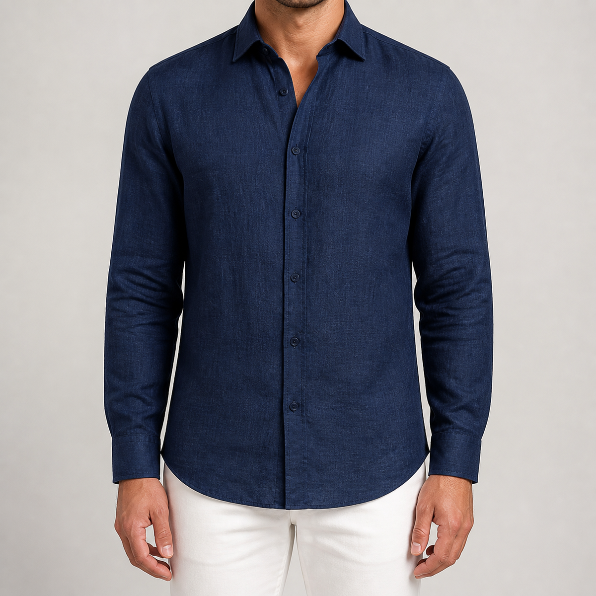J&B Men's Textured Long Sleeve Shirt - Classic Style | L&S - 13 - London-stylehouse.com