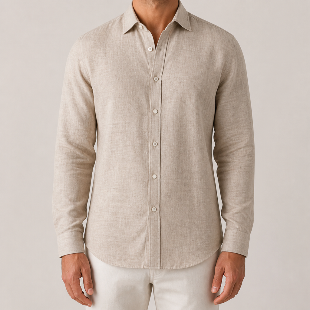 J&B Men's Textured Long Sleeve Shirt - Classic Style | L&S - 19 - London-stylehouse.com
