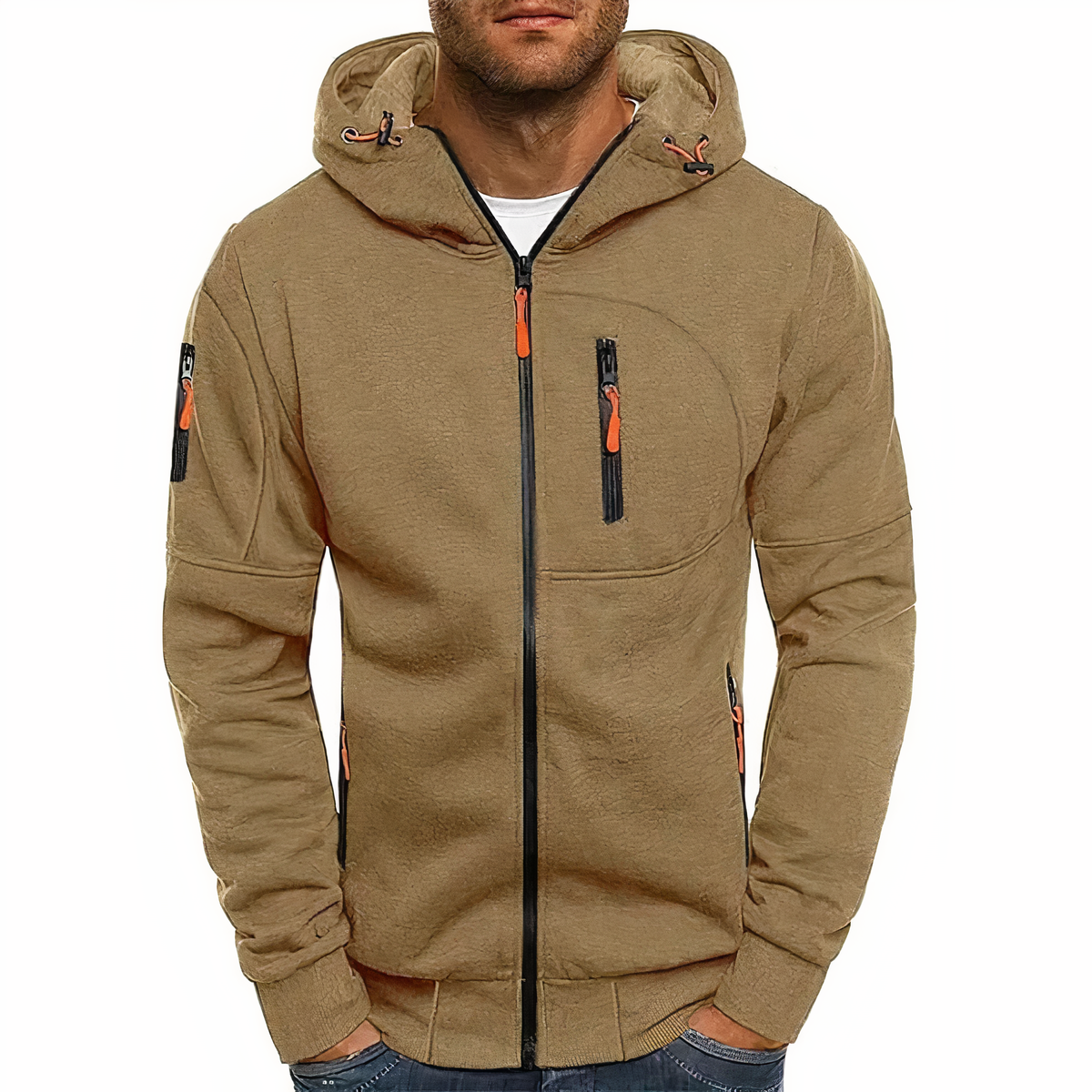 J&B Men’s Sports Hoodie: Stylish Design with Functional Pockets | L&S - 6 - London-stylehouse.com