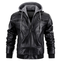 Men's Trendy Leather Hooded Jacket - J&B | L&S - 1 - London-stylehouse.com