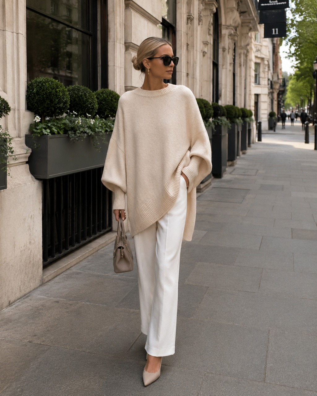 J&B Women’s Casual Oversized Jumper with Long Sleeves and Round Neck | L&S - 1 - London-stylehouse.com
