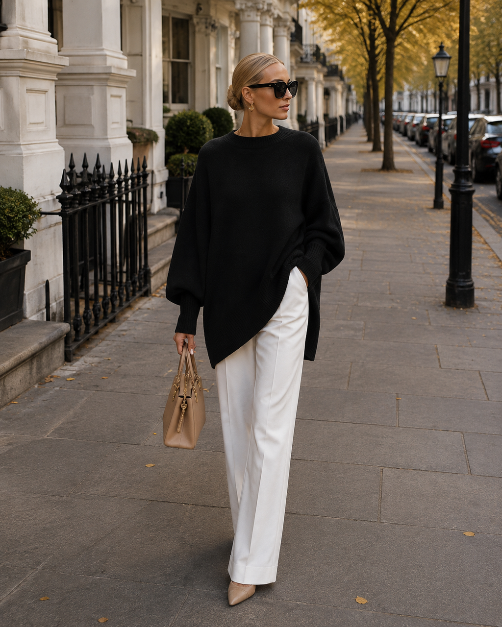 J&B Women’s Casual Oversized Jumper with Long Sleeves and Round Neck | L&S - 4 - London-stylehouse.com