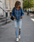 J&B Women’s Zippée Hoodie – Modern Loose Fit for Everyday Comfort | L&S - 1 - London-stylehouse.com