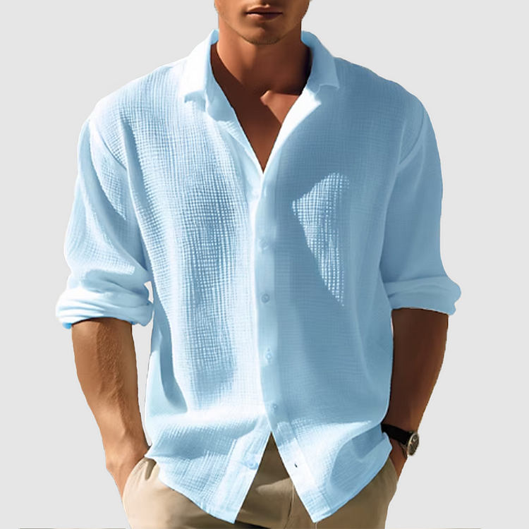 J&B Men's Casual Shirt - Effortless Style & Comfortable Wear | L&S - 1 - London-stylehouse.com