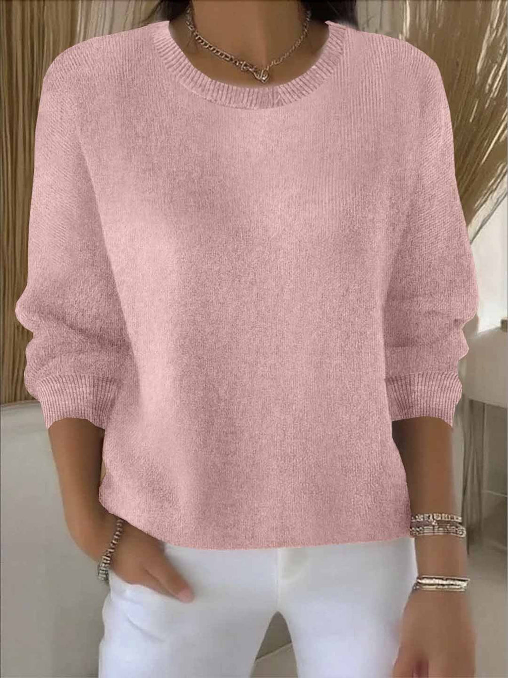 Pullover Women's Relaxed Fit with Classic Round Neck | M&B - 3 - Modern britwear
