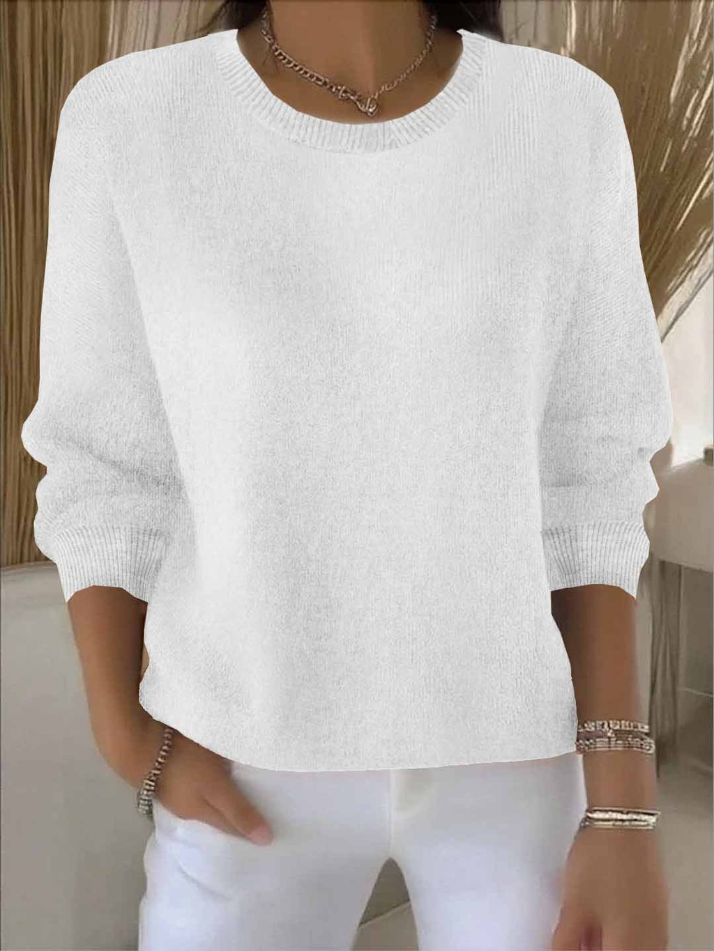Pullover Women's Relaxed Fit with Classic Round Neck | M&B - 4 - Modern britwear