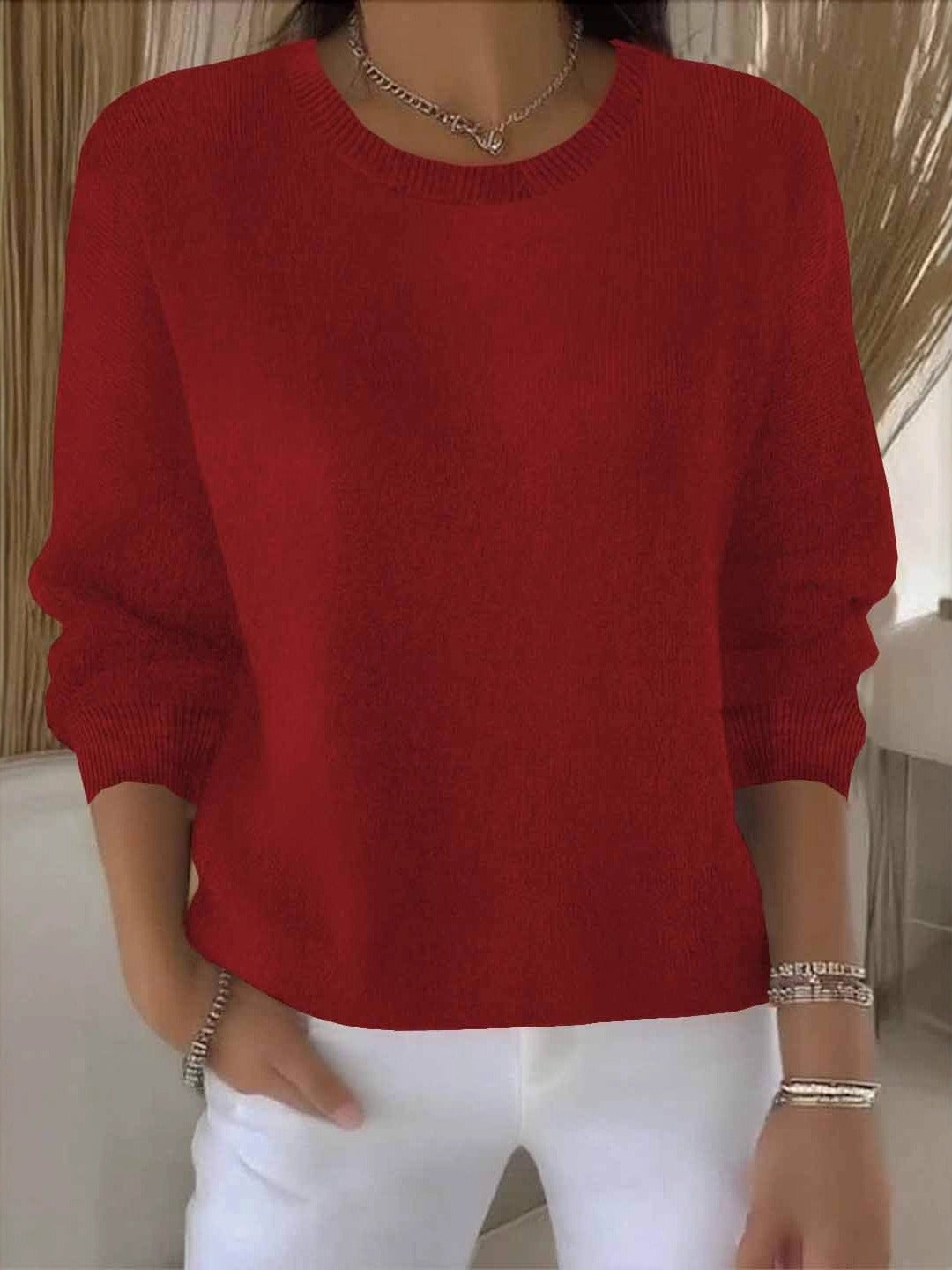 J&B Women's Soft Feel Jumper with Relaxed Silhouette | L&S - 6 - London-stylehouse.com