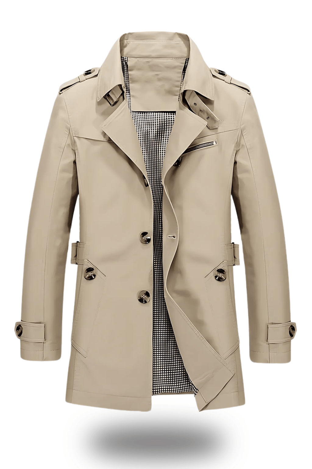 Men's Trench Coat with Classic Cut and Stylish Details | L&S - 1 - London-stylehouse.com