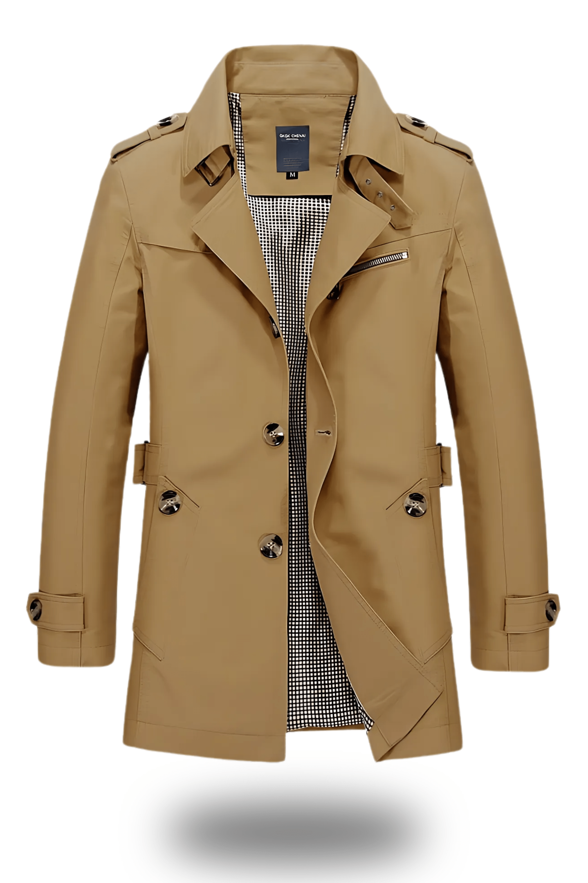 Men's Trench Coat with Classic Cut and Stylish Details | L&S - 2 - London-stylehouse.com