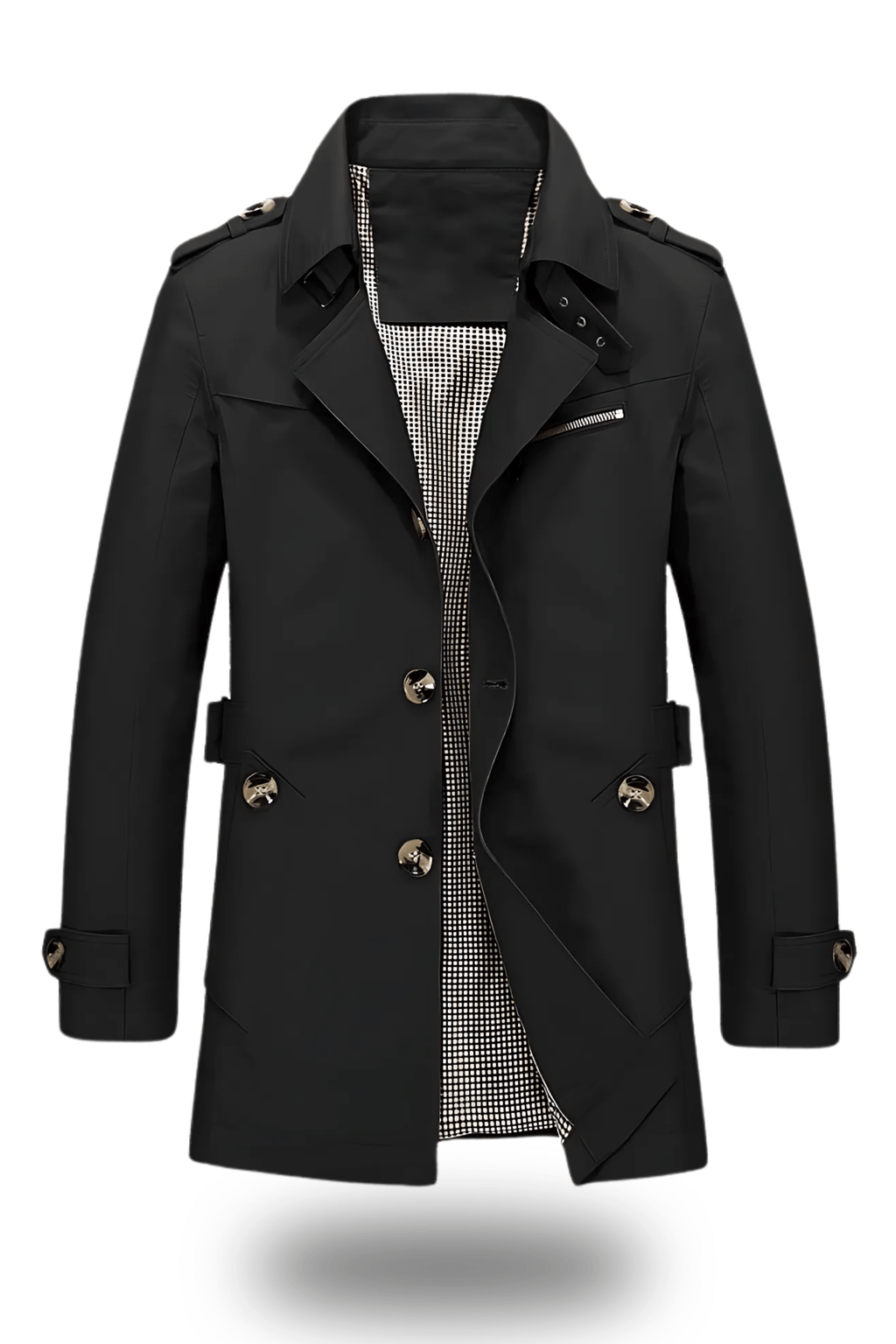 Men's Trench Coat with Classic Cut and Stylish Details | L&S - 3 - London-stylehouse.com