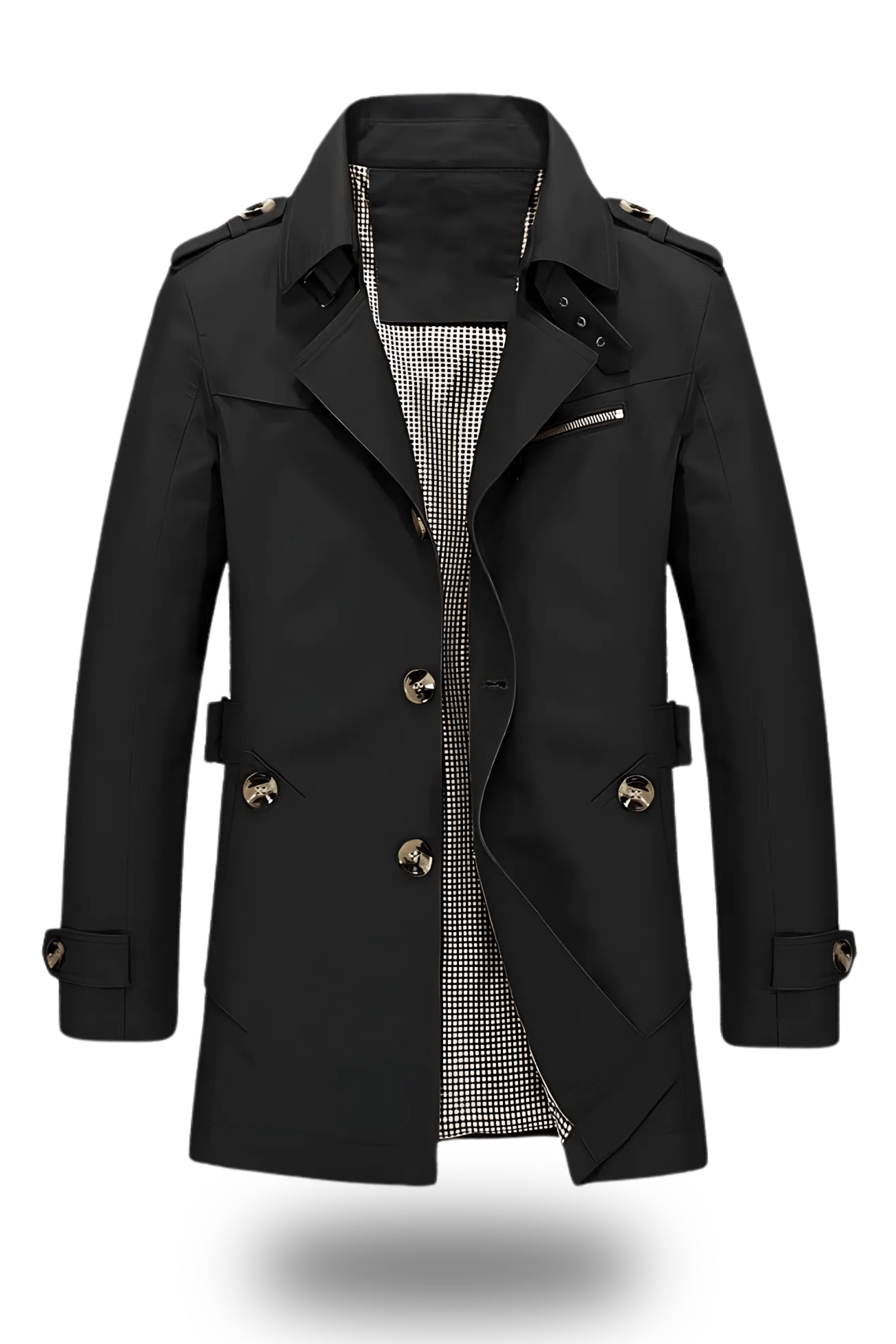 Men's Trench Coat with Classic Cut and Stylish Details | L&S - 3 - London-stylehouse.com