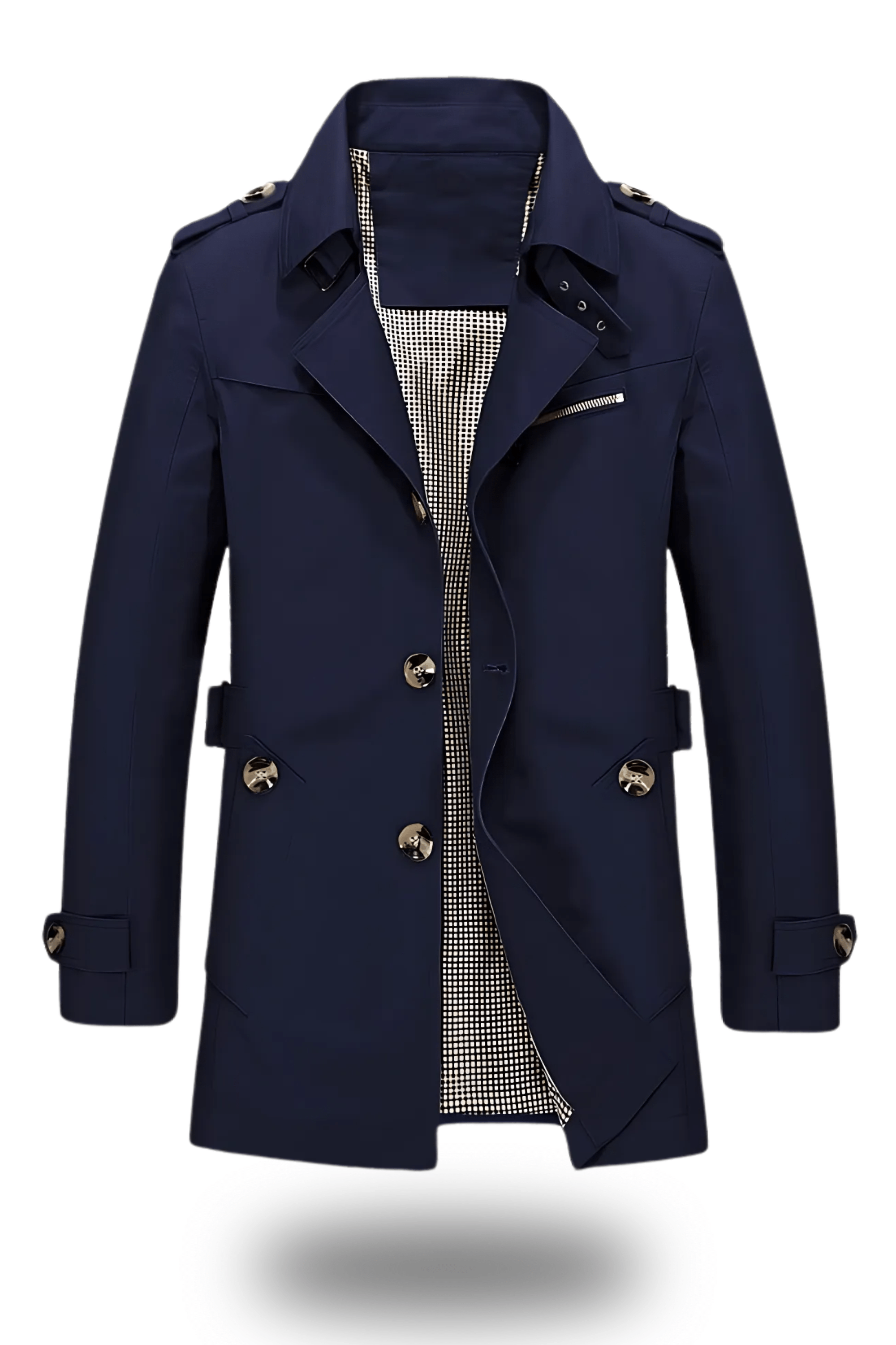 Men's Trench Coat with Classic Cut and Stylish Details | L&S - 4 - London-stylehouse.com