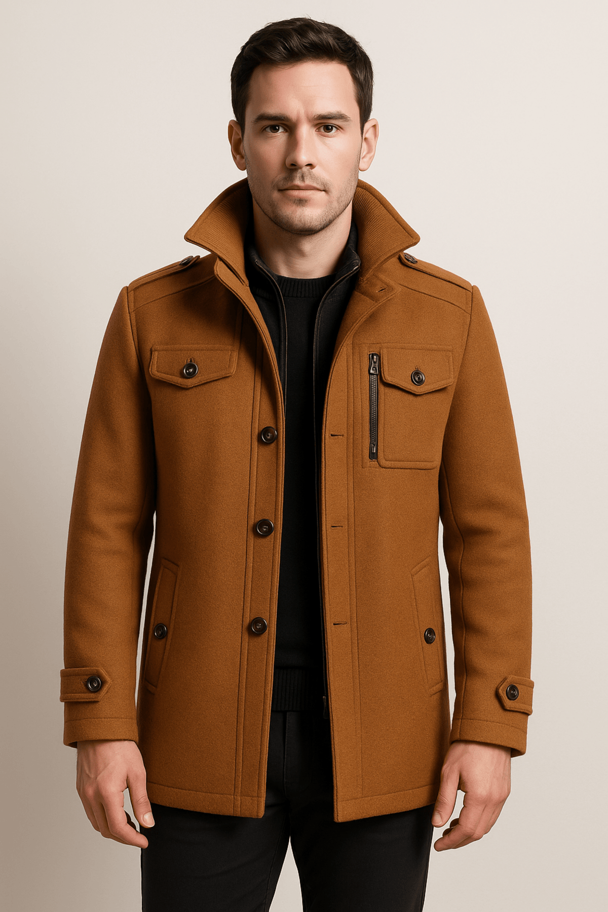 Men's Jacket with Distinctive Cut and Functional Pockets | L&S - 3 - London-stylehouse.com