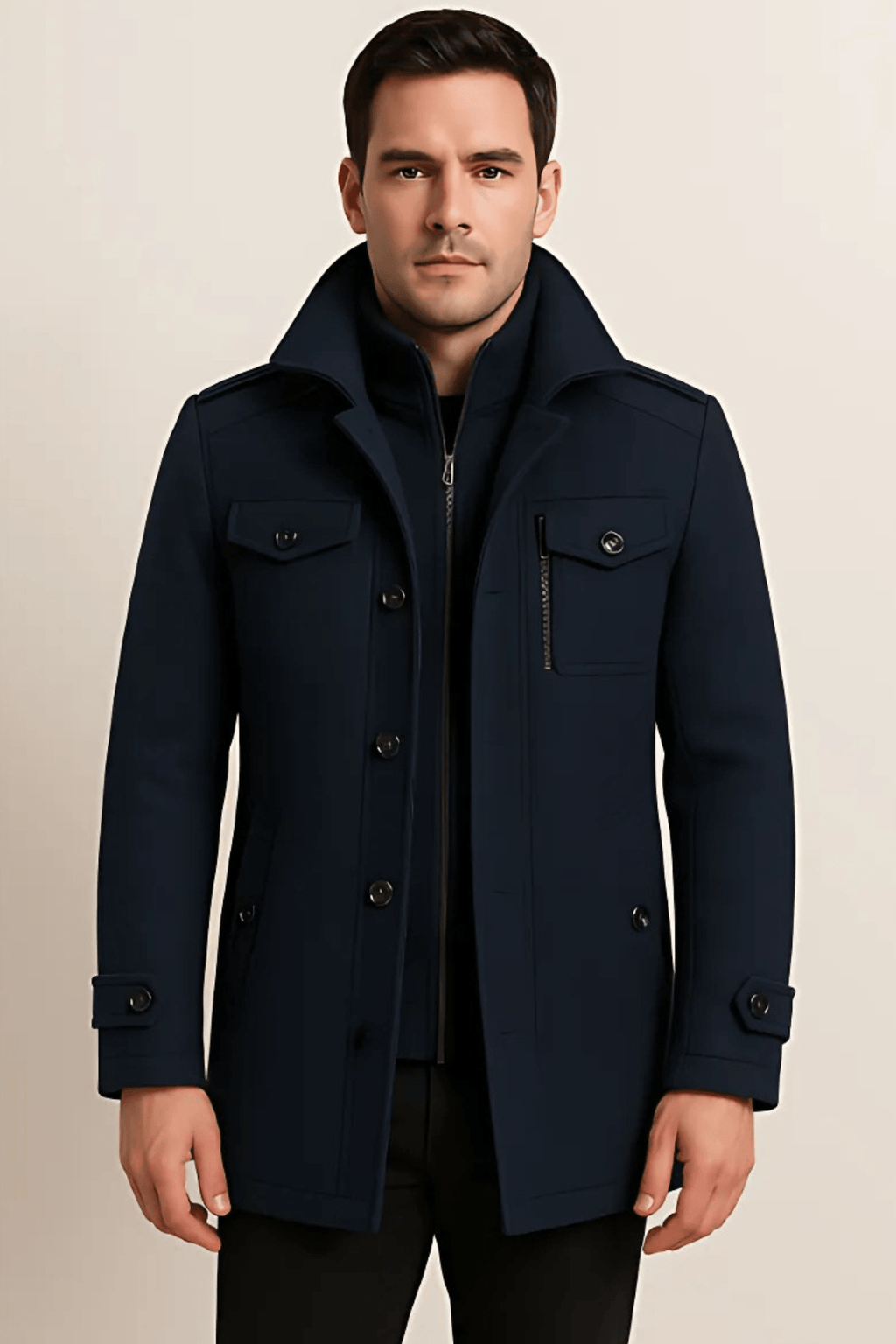 Men's Jacket with Distinctive Cut and Functional Pockets | L&S - 7 - London-stylehouse.com
