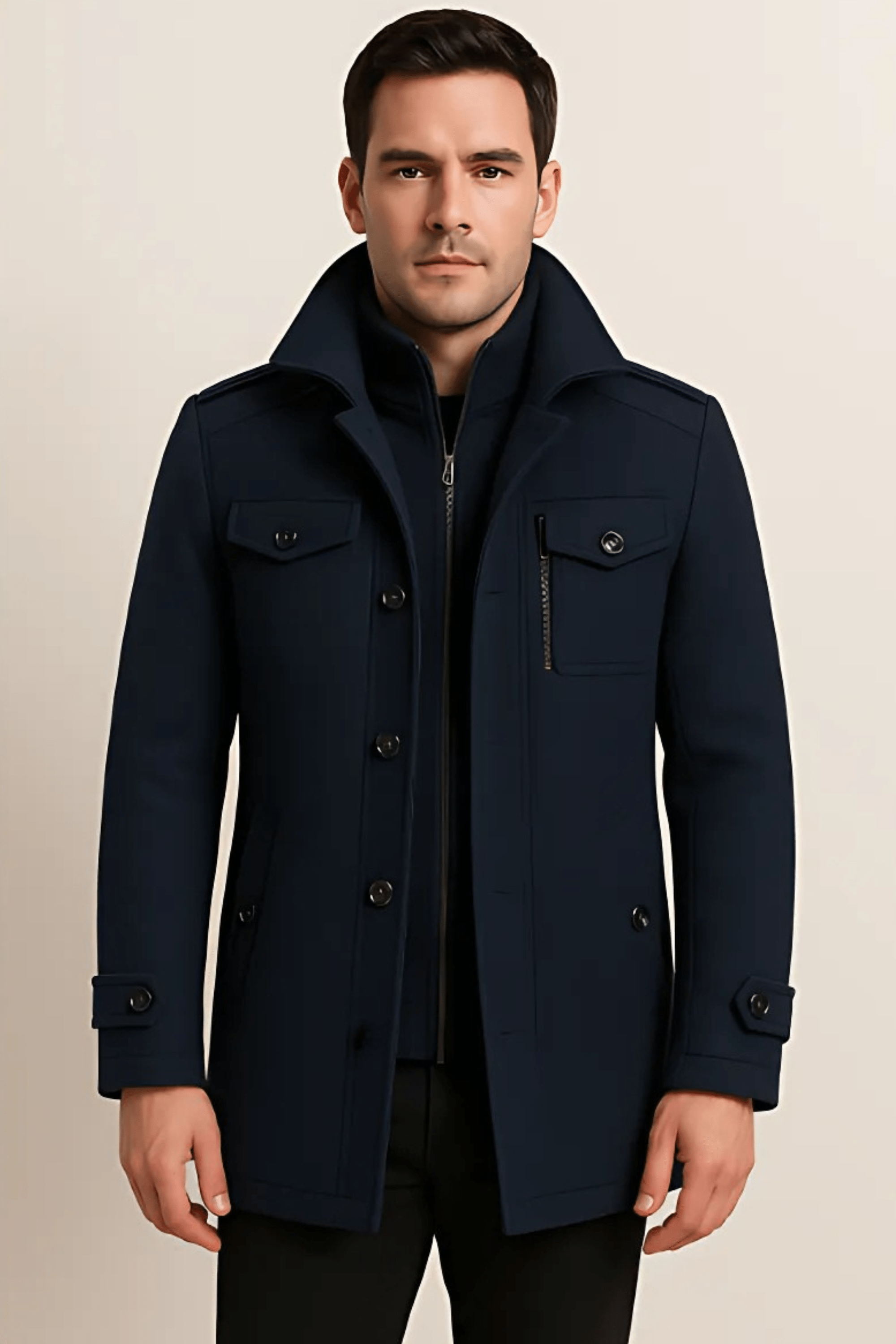 Men's Jacket with Distinctive Cut and Functional Pockets | L&S - 7 - London-stylehouse.com