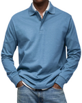 Men's Long Sleeve Polo Shirt - Classic Fit with Timeless Style | L&S - 1 - London-stylehouse.com