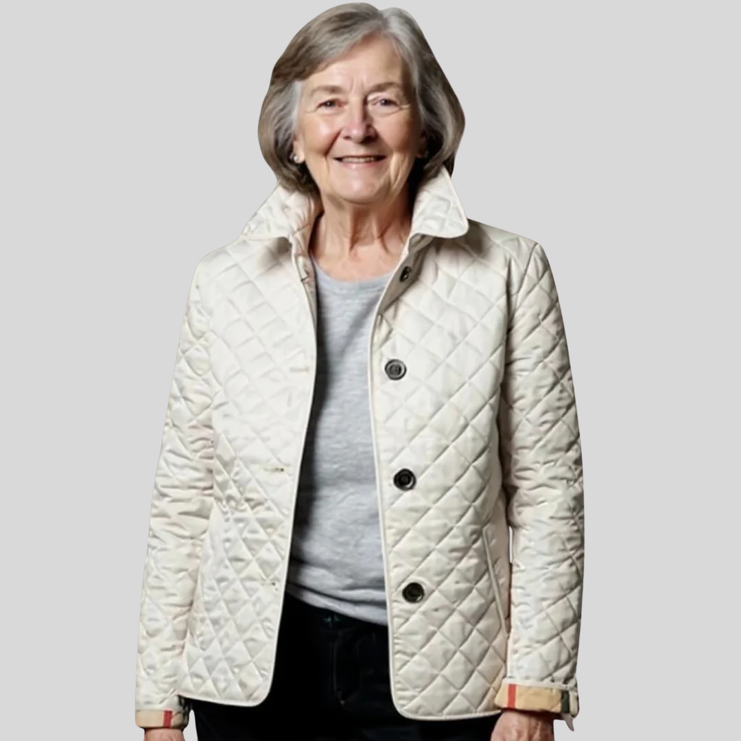 Women's Quilted Jacket with Notched Collar and Button Detail | L&S - 2 - London-stylehouse.com