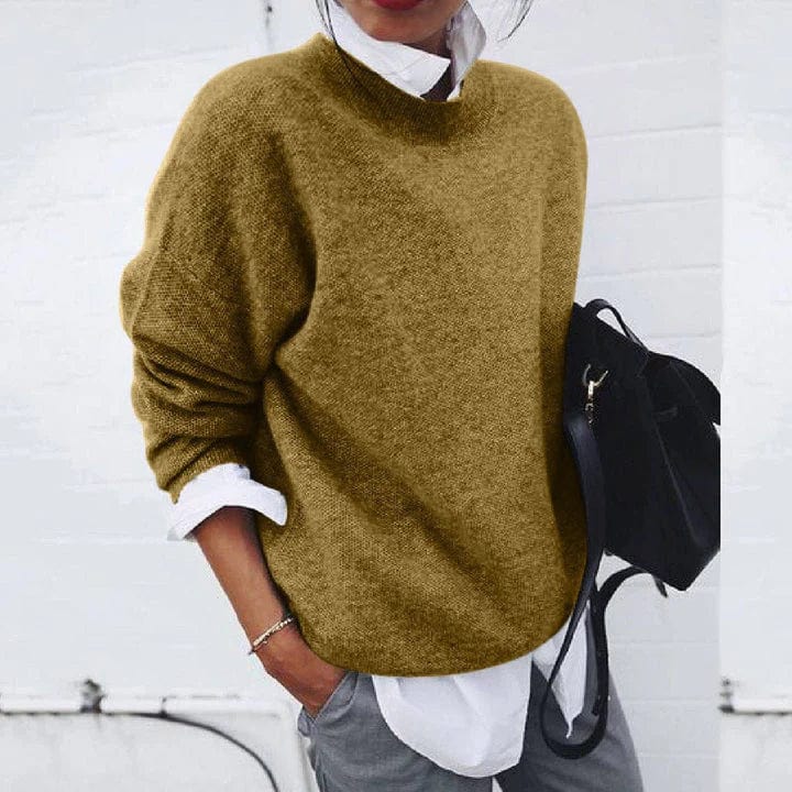 Pullover Damen mit lässiger Passform und hohem Kragen | A&B - 7 - Annoboutique