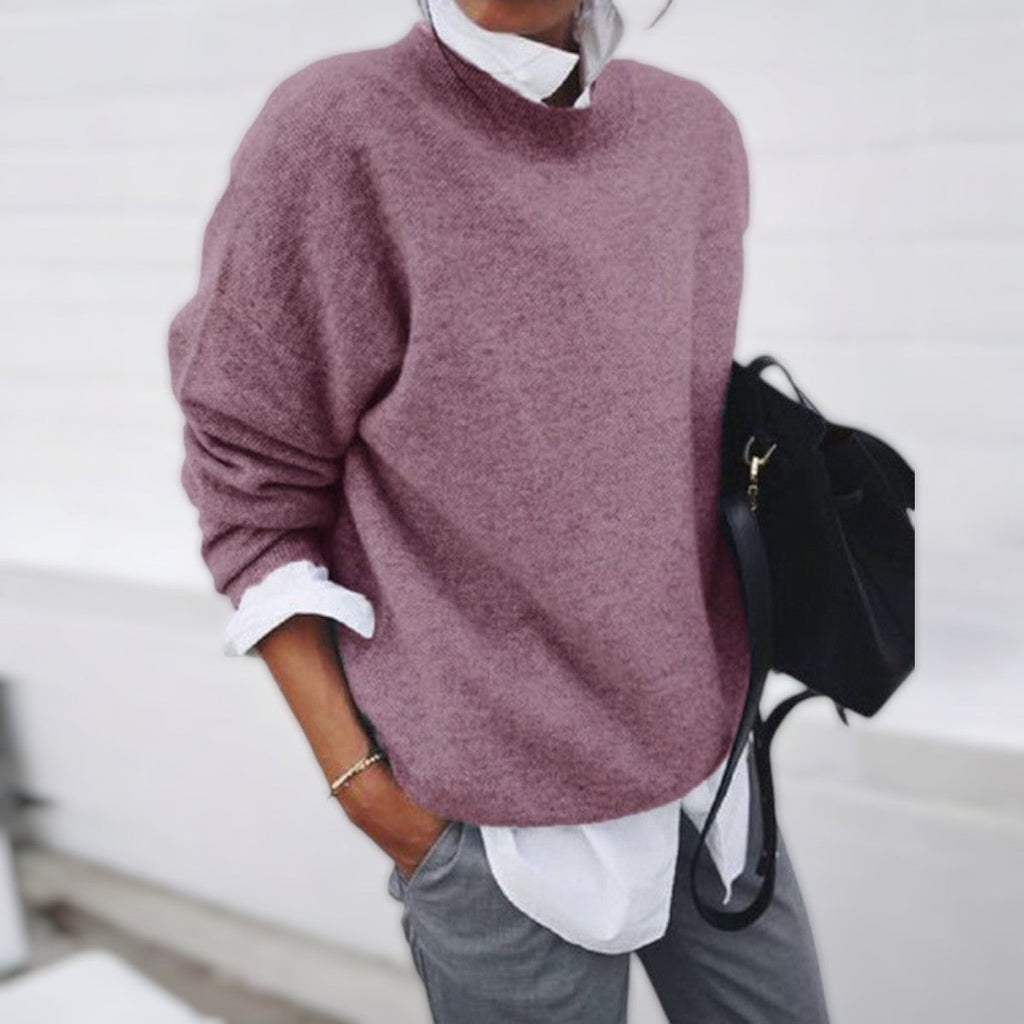 Pullover Damen mit lässiger Passform und hohem Kragen | A&B - 9 - Annoboutique