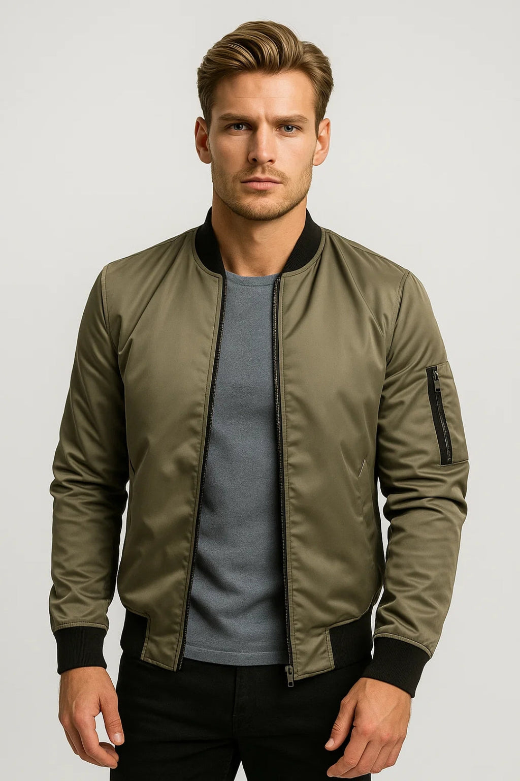 Herren Bomberjacke | Sportlicher Schnitt mit praktischen Taschen | A&B - 5 - Annoboutique